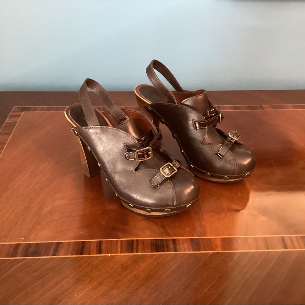 See by Chloe Brown w Buckle Heeled Clogs